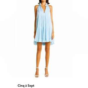 Sky blue silky dress - size 4 - Cinq a Sept